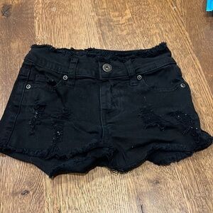 Contraband Girls Black Jean Shorts Size 10